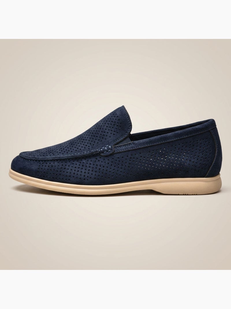 Mocassins homem microperfurados premium slip on conforto ozabi Azul-marinho - Kiabi