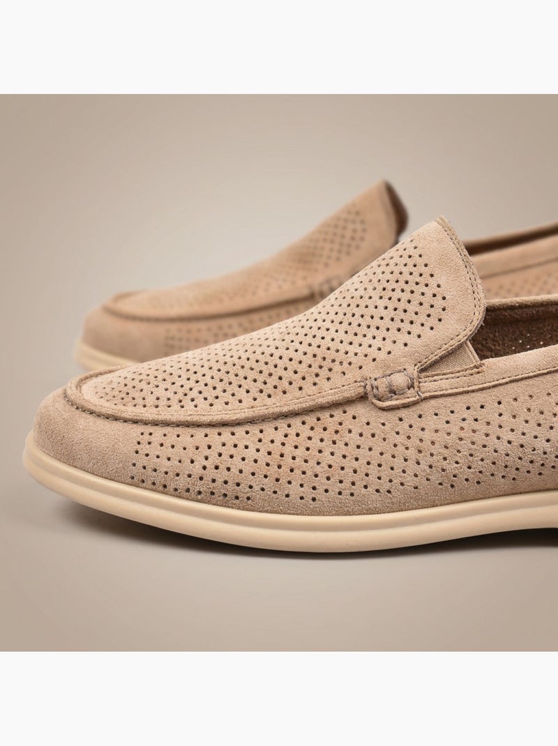 Mocassins homem microperfurados premium slip on conforto ozabi Bege - Kiabi