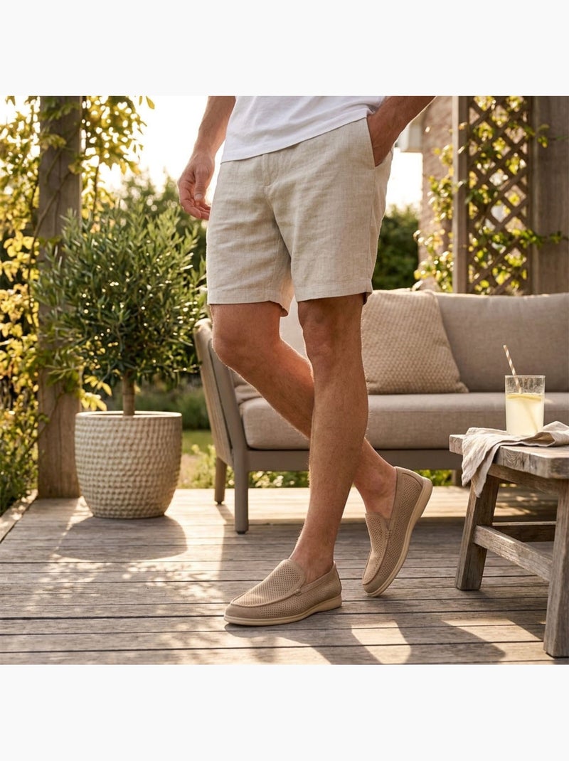 Mocassins homem microperfurados premium slip on conforto ozabi Bege - Kiabi
