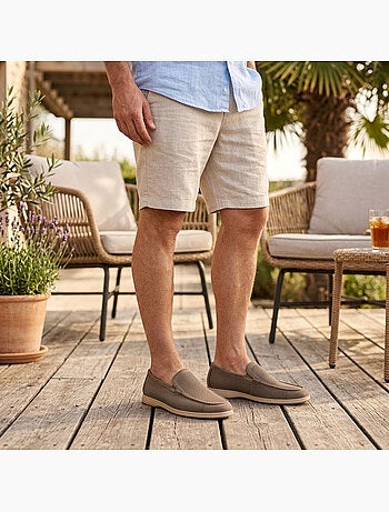 Mocassins homem microperfurados premium slip on conforto ozabi