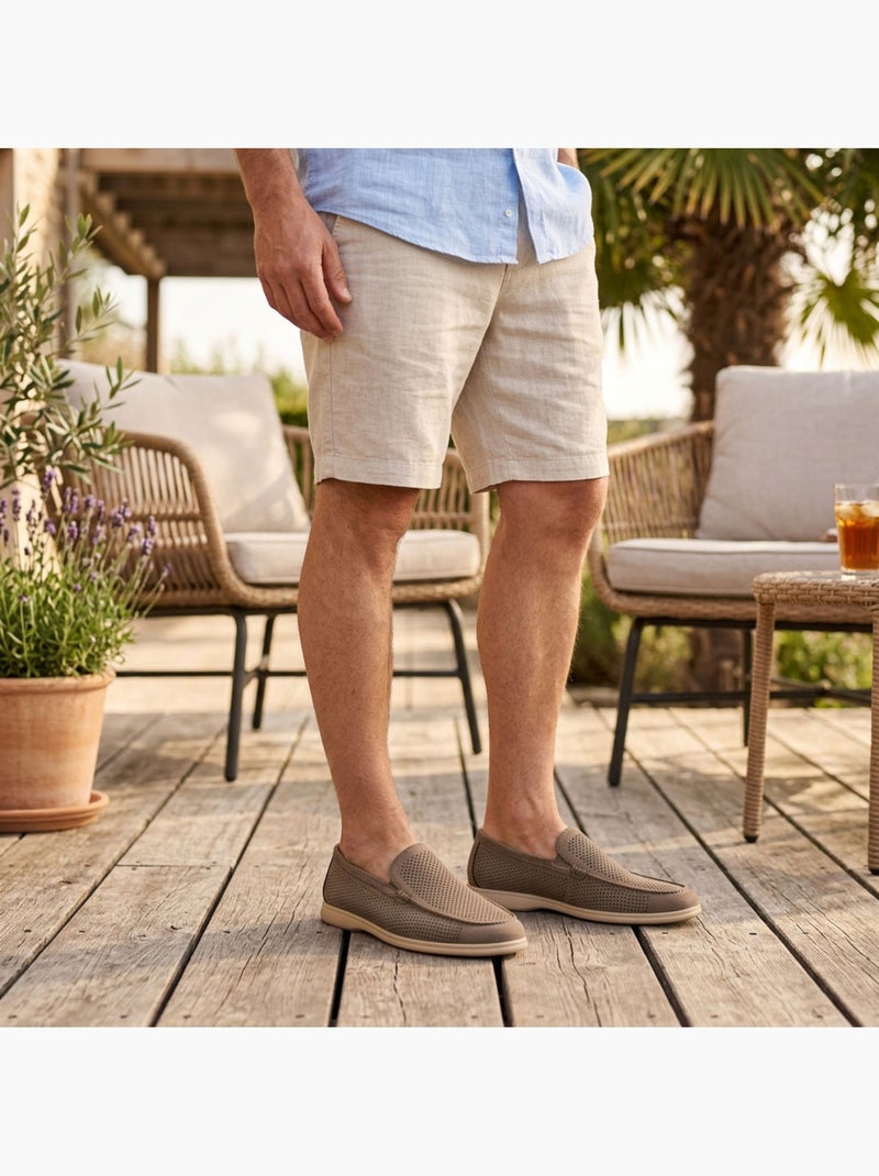 Mocassins homem microperfurados premium slip on conforto ozabi Toupe - Kiabi