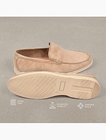 Mocassins Homem Premium Camurça Conforto Slip-On OZABI