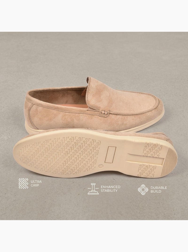 Mocassins Homem Premium Camurça Conforto Slip-On OZABI Bege - Kiabi