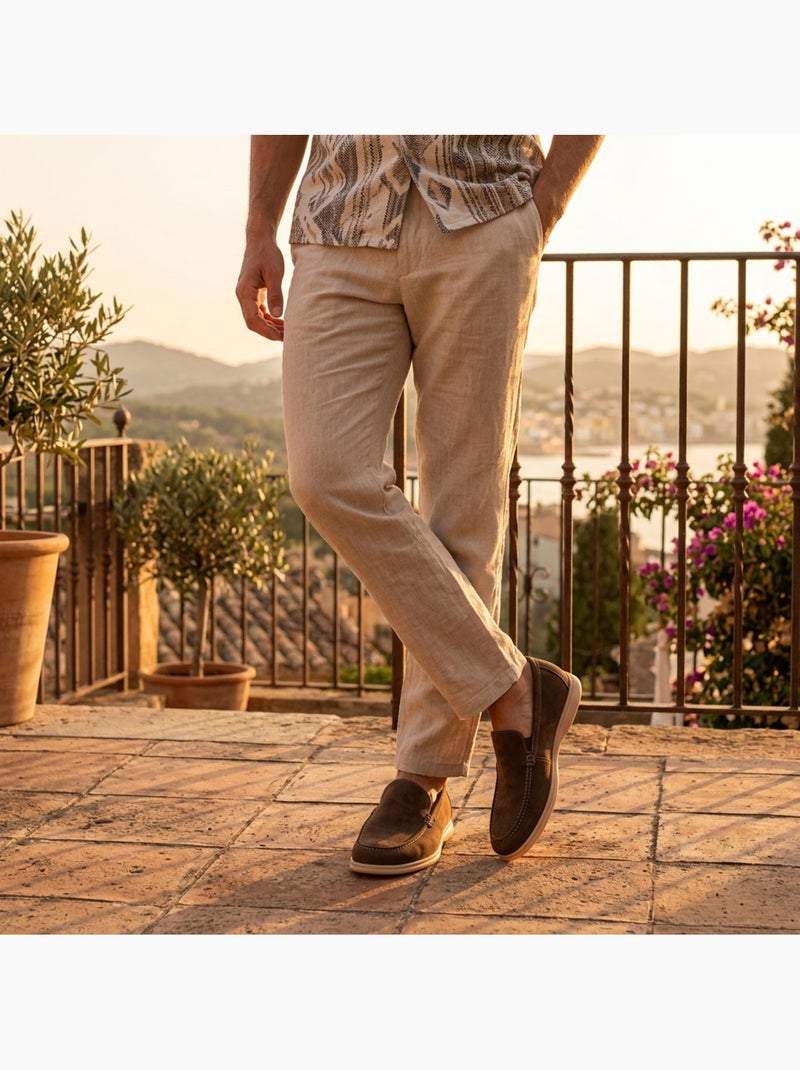Mocassins Homem Premium Camurça Conforto Slip-On OZABI Castanho - Kiabi