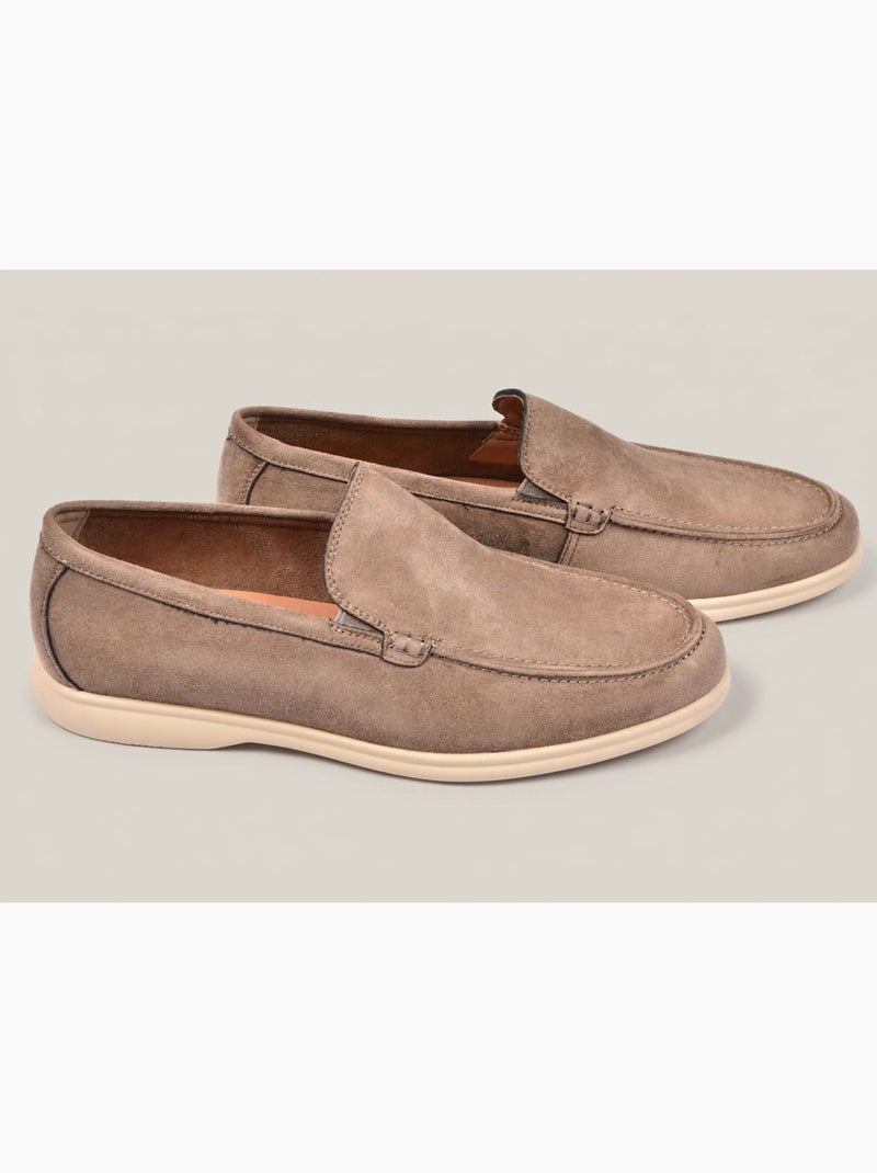 Mocassins Homem Premium Camurça Conforto Slip-On OZABI Toupe - Kiabi