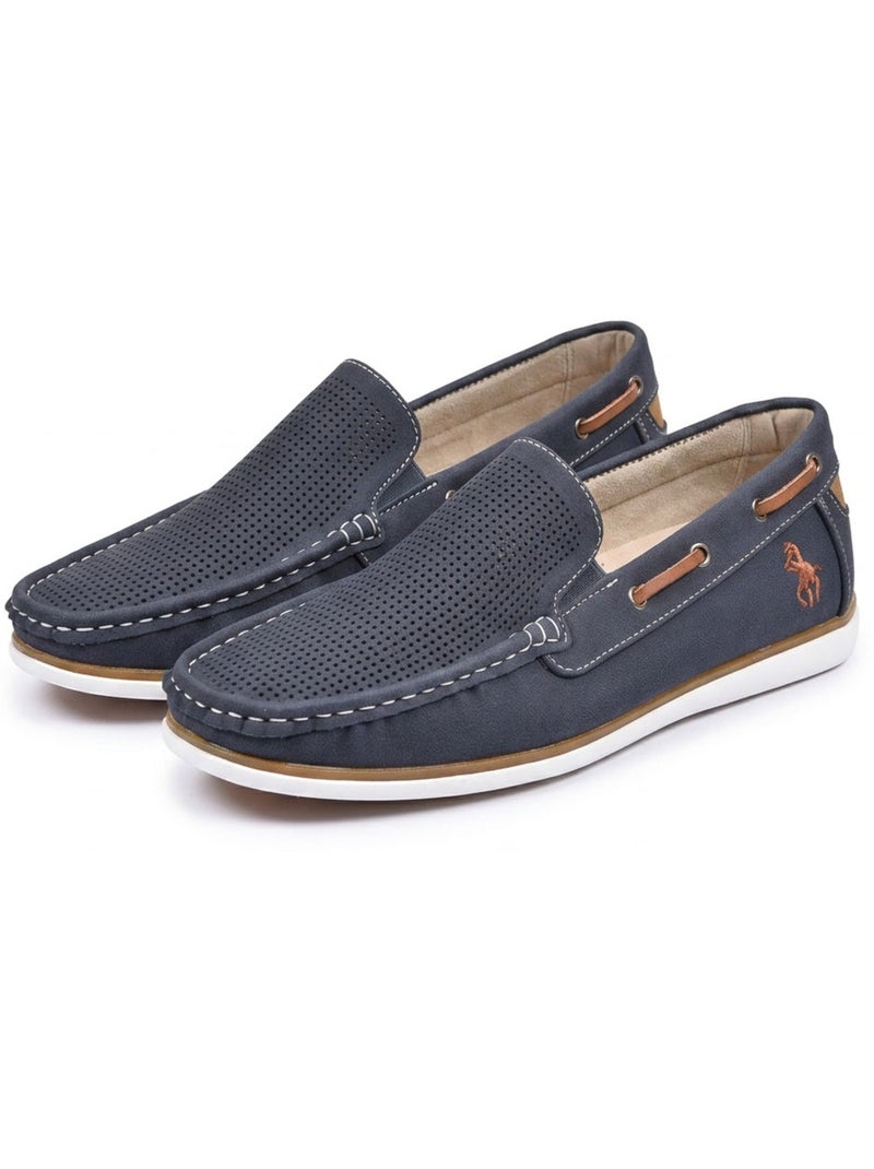 Mocassins homem respiráveis perfurados conforto verão OZABI Azul-marinho - Kiabi
