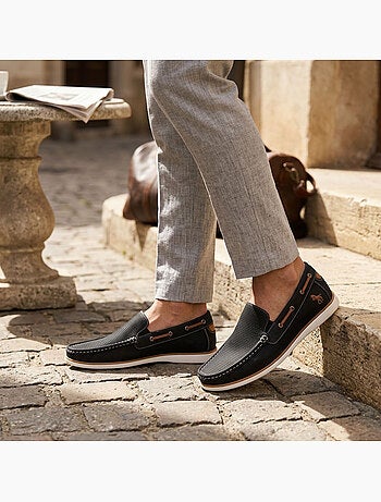 Mocassins homem respiráveis perfurados conforto verão OZABI