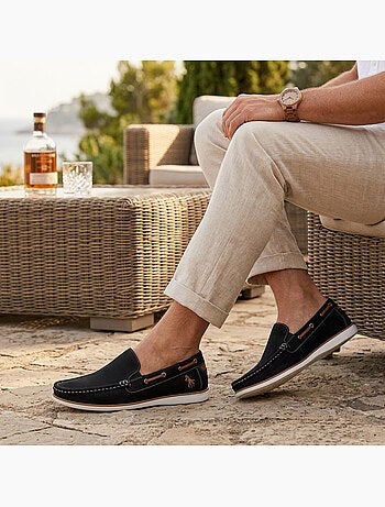 Mocassins homem respiráveis perfurados conforto verão OZABI