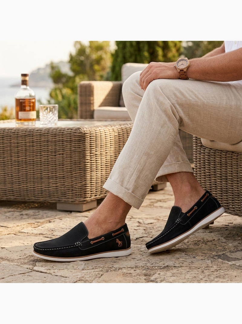 Mocassins homem respiráveis perfurados conforto verão OZABI Preto - Kiabi