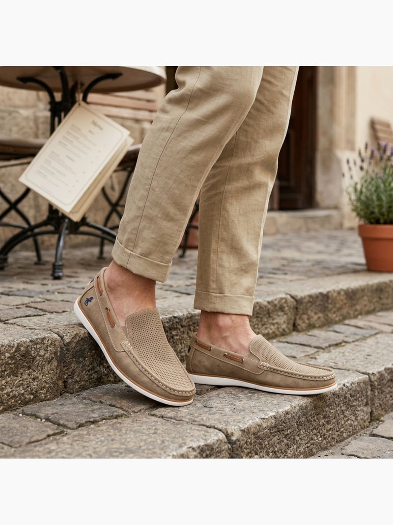 Mocassins homem respiráveis perfurados conforto verão OZABI Toupe - Kiabi