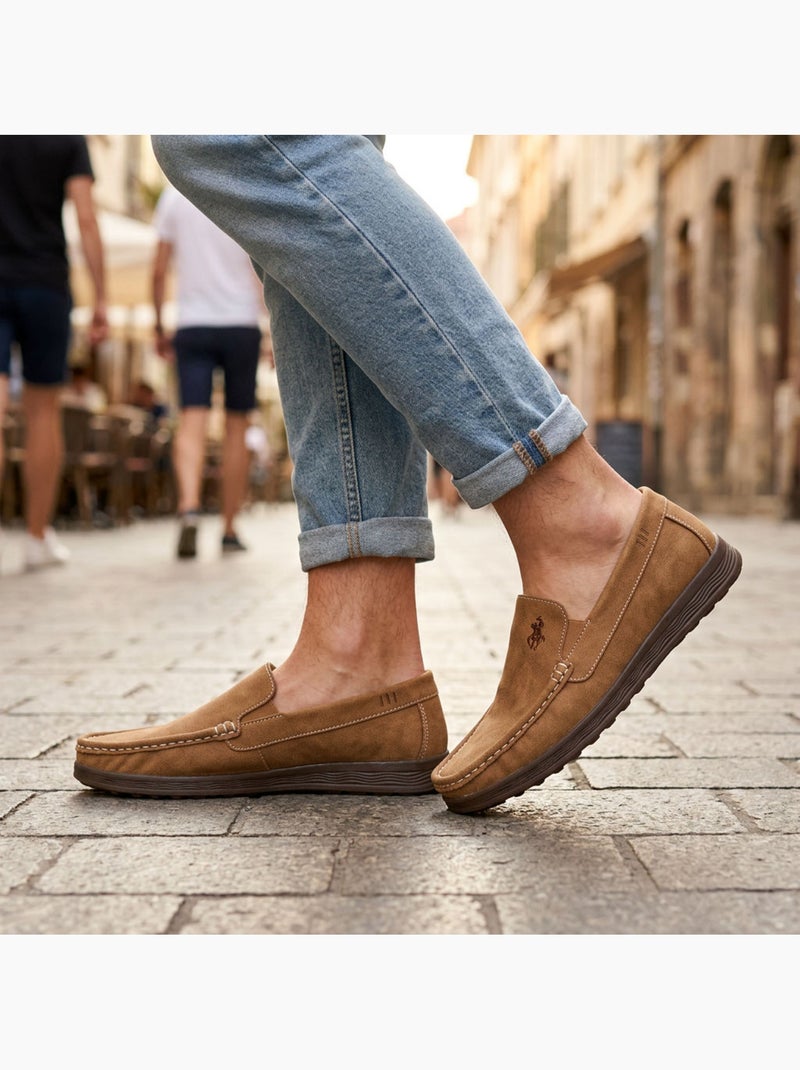 Mocassins homem verão conforto sem atacadores ozabi Castanho - Kiabi