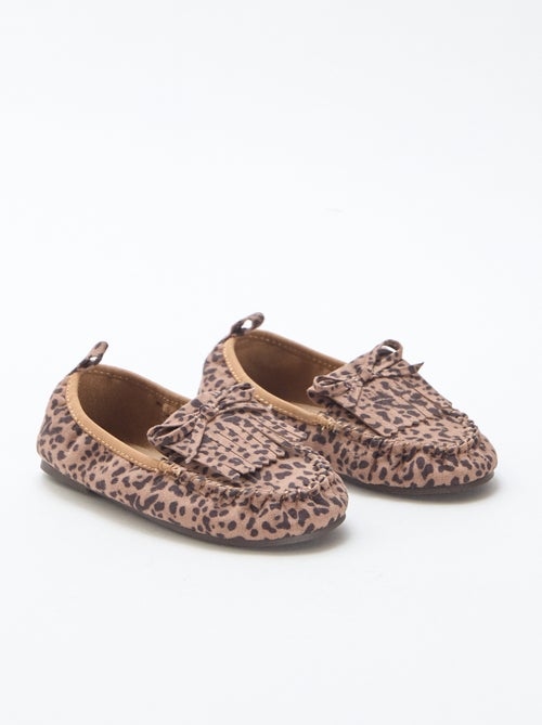 Mocassins leopardo em camurça - Kiabi