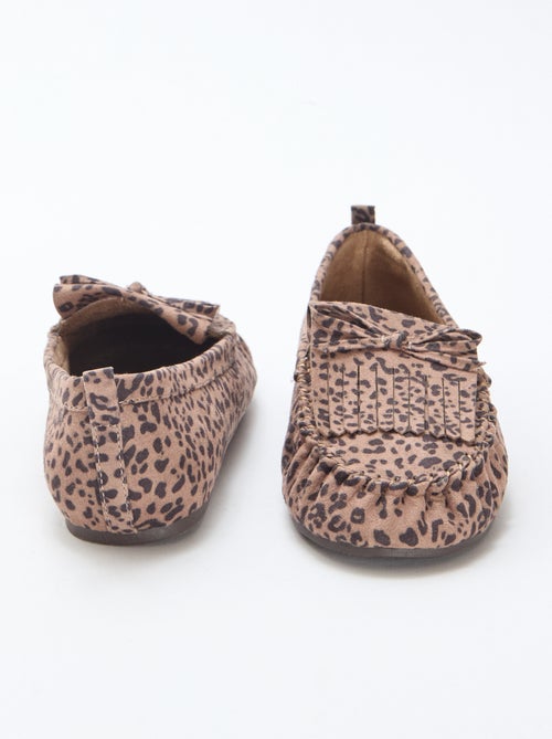 Mocassins leopardo em camurça - Kiabi