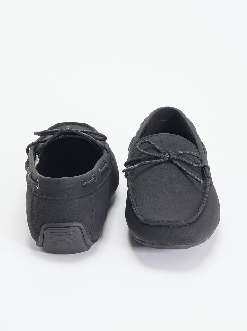 Mocassins lisos em camurça sintética Preto - Kiabi