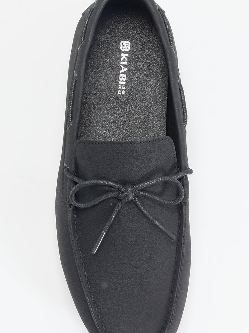 Mocassins lisos em camurça sintética Preto - Kiabi