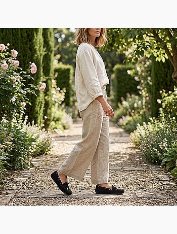 Mocassins mulher atacador camurça bobo chic 3 cores ozabi