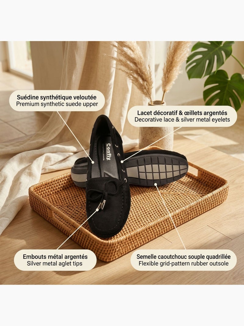 Mocassins mulher atacador camurça bobo chic 3 cores ozabi Preto - Kiabi