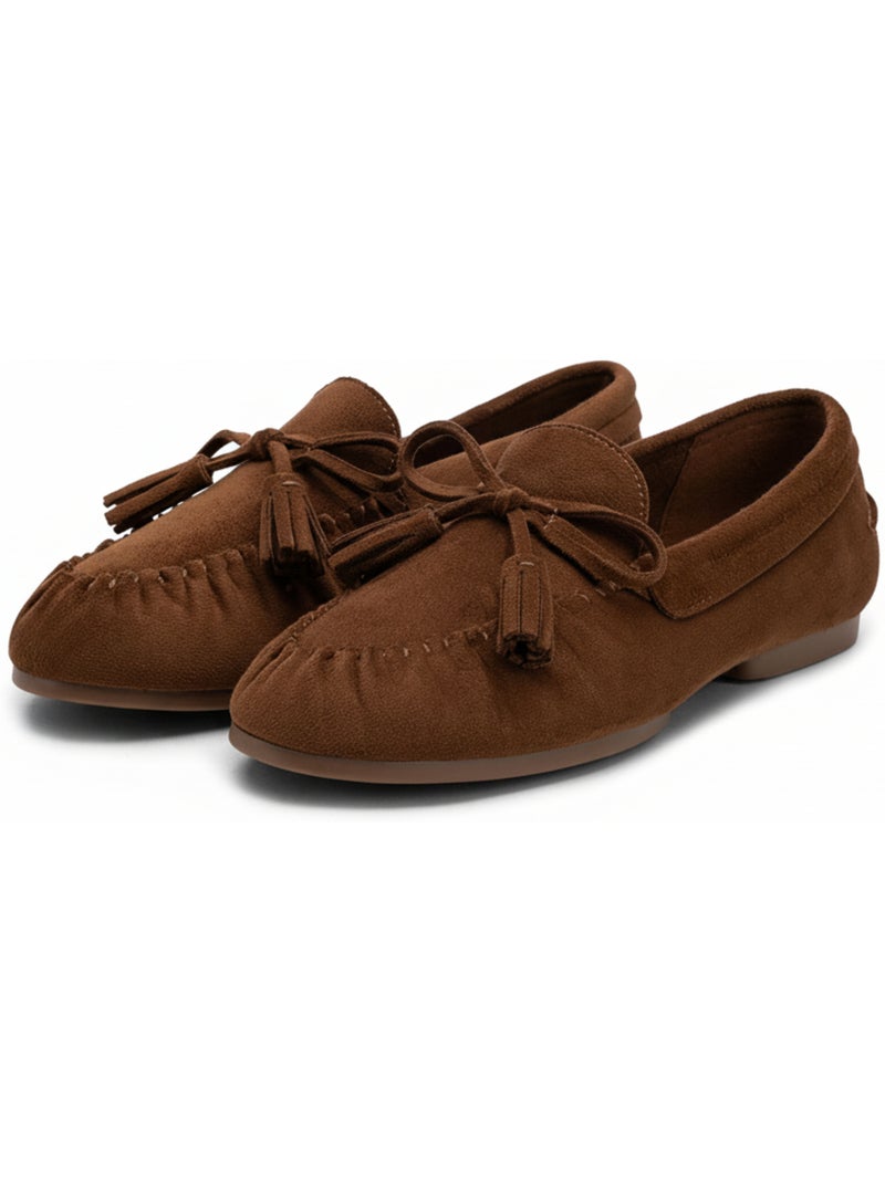 Mocassins mulher bobo chic nó pampilhos camurça sintética ozabi Cognac - Kiabi