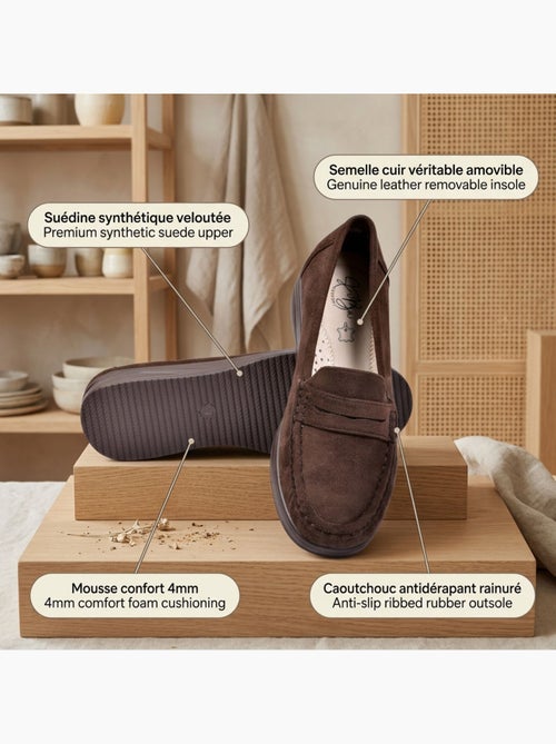 Mocassins mulher penny loafer camurça conforto ozabi - Kiabi Mocassins mulher penny loafer camurça conforto ozabi - Kiabi