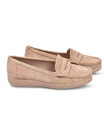 Mocassins mulher penny loafer camurça conforto ozabi