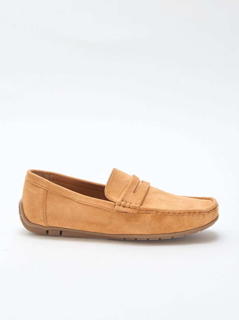 Mocassins náuticos com efeito de camurça Castanho - Kiabi