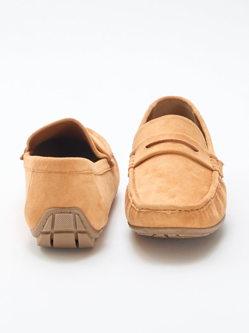 Mocassins náuticos com efeito de camurça Castanho - Kiabi