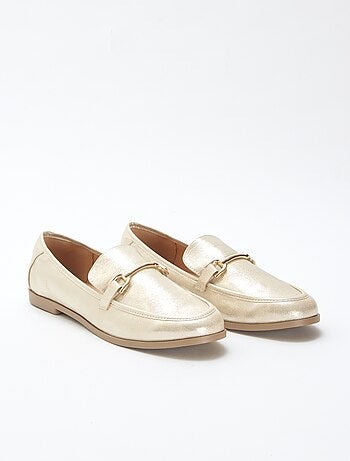 Mocassins prateadas com glitter