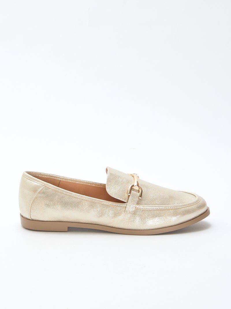 Mocassins prateadas com glitter Amarelo - Kiabi