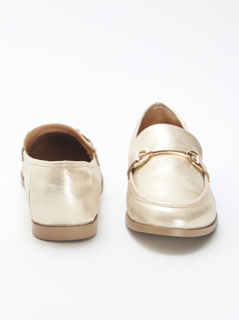 Mocassins prateadas com glitter Amarelo - Kiabi