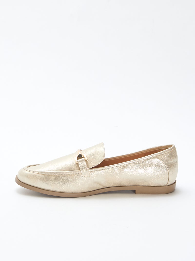 Mocassins prateadas com glitter Amarelo - Kiabi