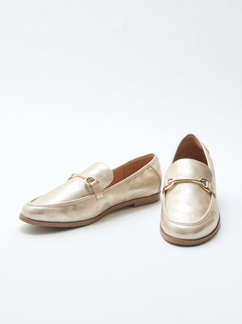 Mocassins prateadas com glitter Amarelo - Kiabi