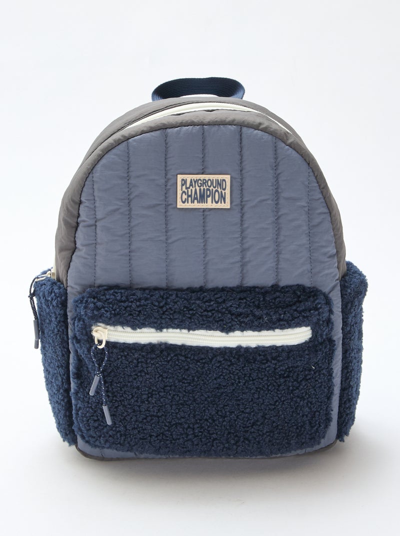 Mochila bimaterial Azul - Kiabi