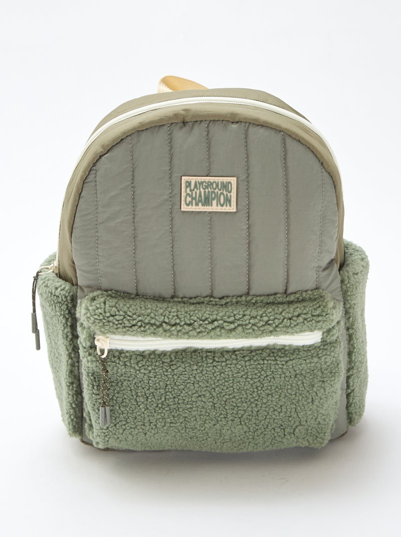 Mochila bimaterial Verde - Kiabi