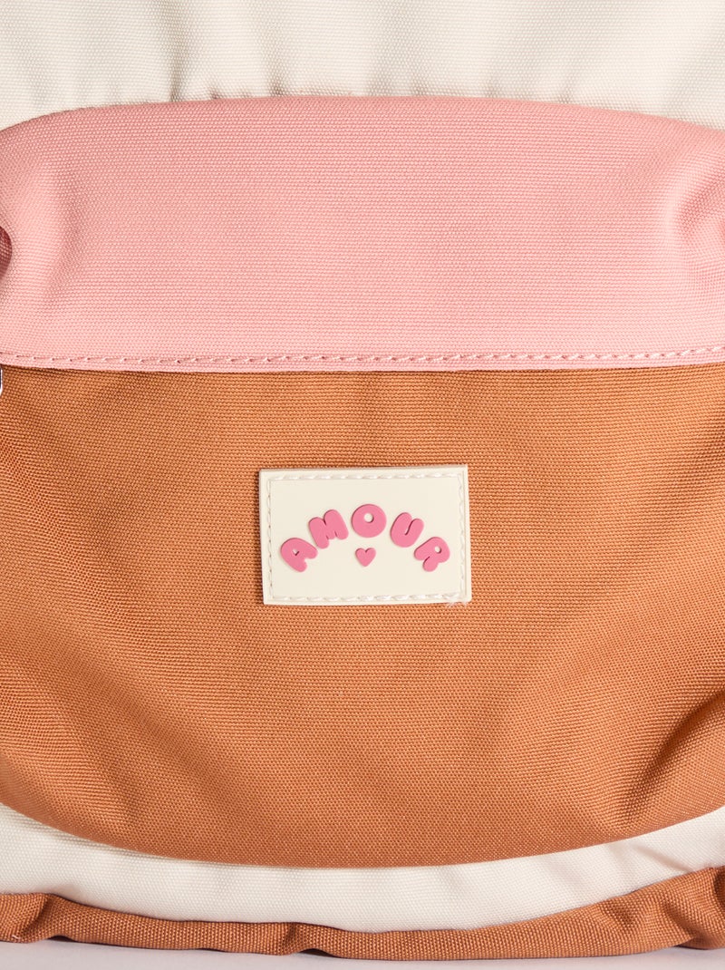 Mochila color block Bege - Kiabi