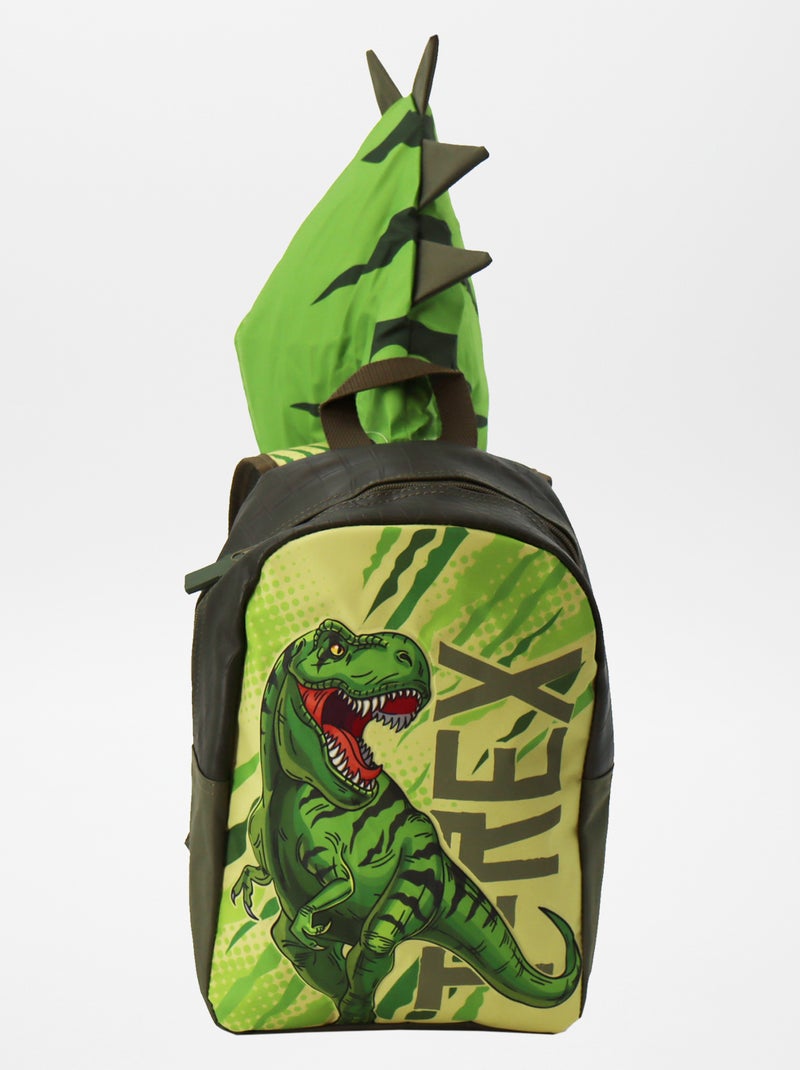 Mochila com capuz Dinossauro VERDE - Kiabi