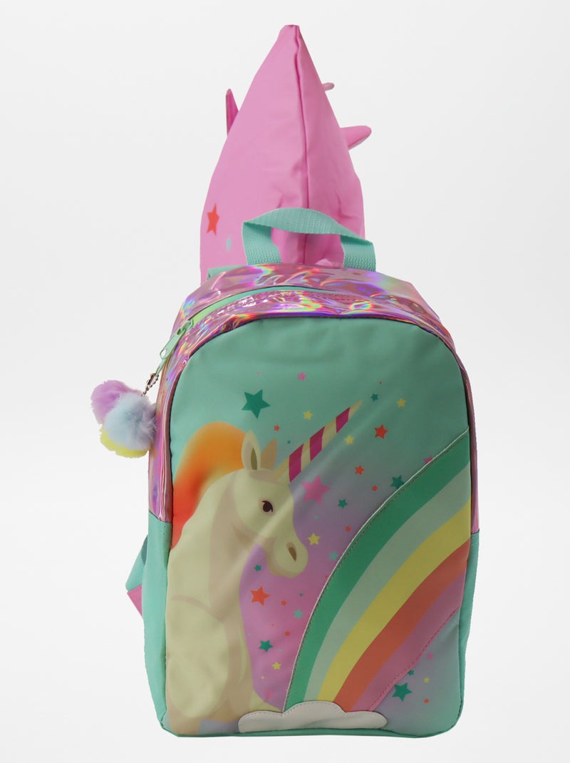 Mochila com capuz Unicórnio Azul - Kiabi