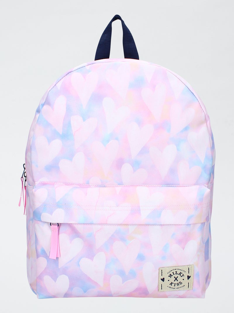 Mochila com estampado corações Bege - Kiabi