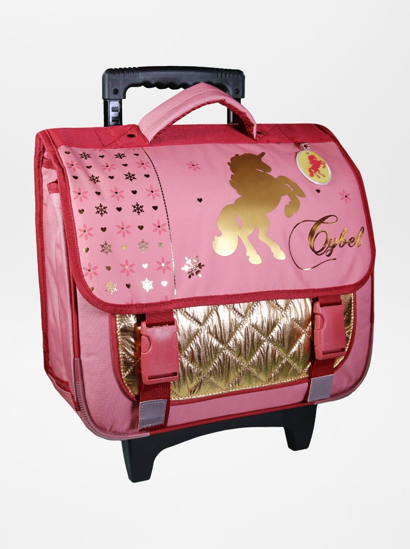 Mochila com rodinhas acolchoado ROSA - Kiabi