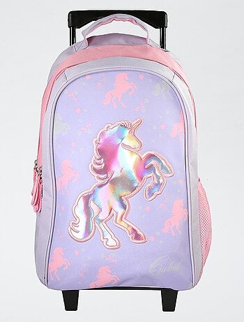 Mochila com rodinhas holográfica unicórnio
