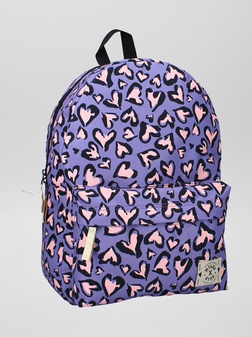 Mochila 'corações' em lona - Kiabi