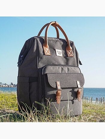 Mochila de fraldas thermobaby escapade com 3 bolsos térmicos e muda-fraldas