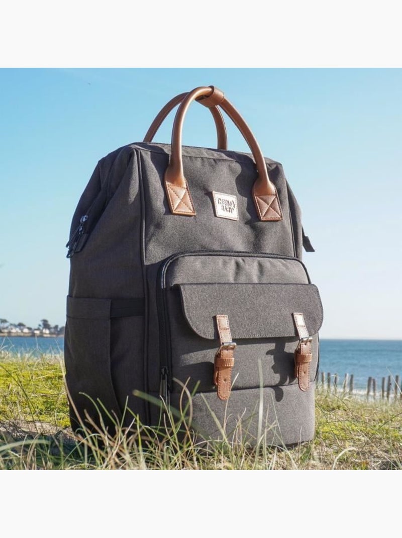 Mochila de fraldas thermobaby escapade com 3 bolsos térmicos e muda-fraldas Cinza - Kiabi