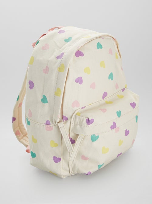 Mochila de lona com corações - Kiabi