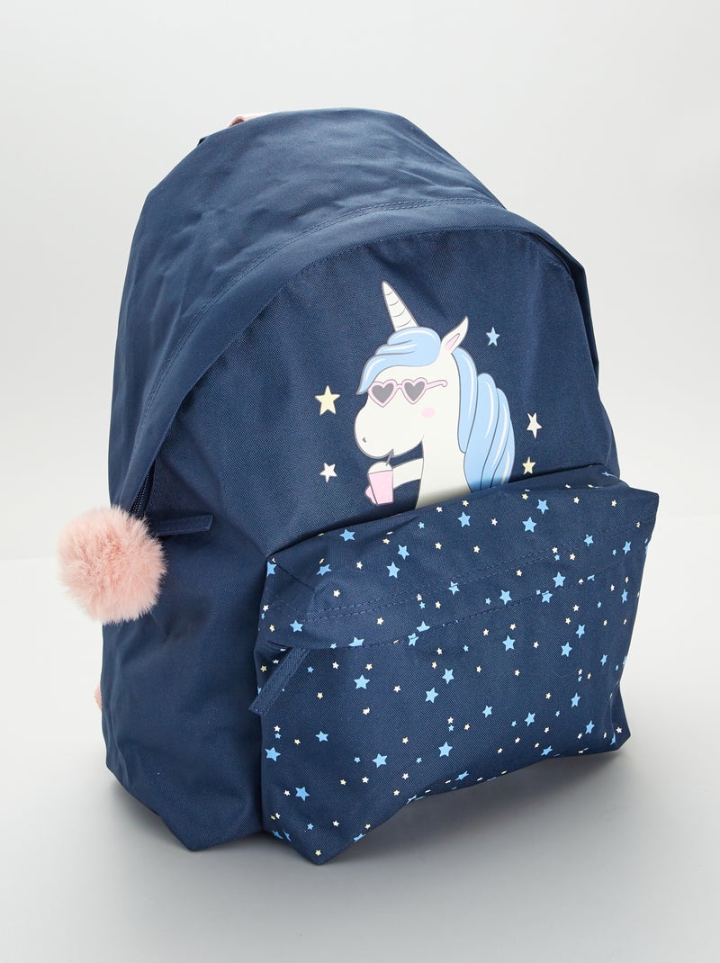 Mochila de lona unicórnio AZUL - Kiabi