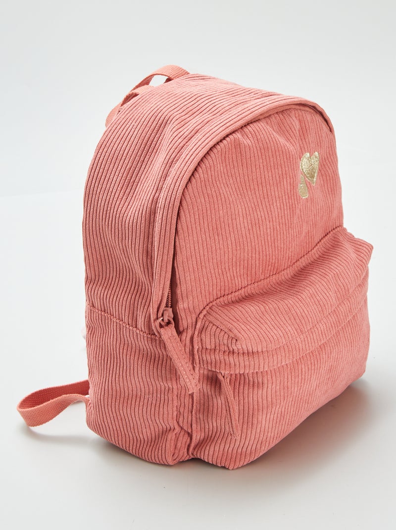 Mochila em bombazina  - ROSA - Kiabi