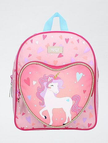 Mochila em forma de coração unicórnio