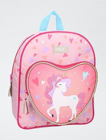 Mochila em forma de coração unicórnio