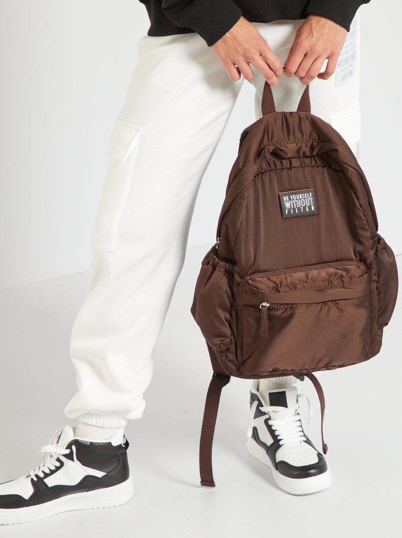 Mochila em nylon Castanho - Kiabi