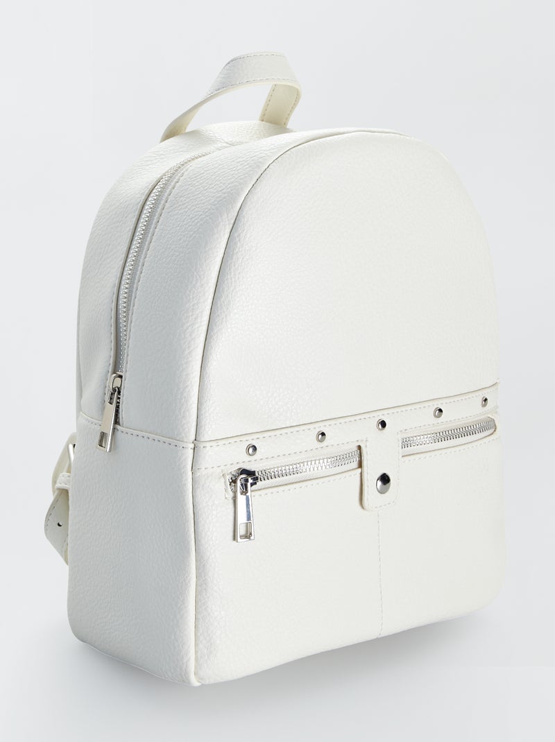 Mochila em pele sintética BRANCO - Kiabi