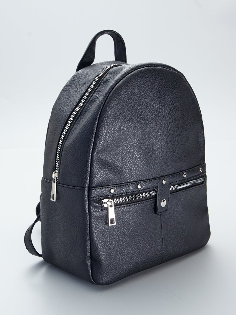 Mochila em pele sintética PRETO - Kiabi